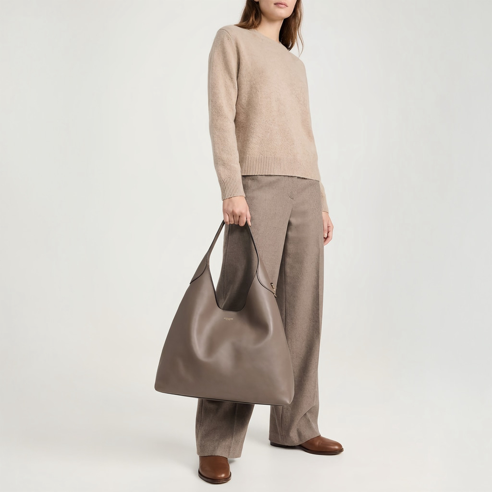 NWT COACH Brooklyn 39 Large Leather Shoulder Bag CU044 Dark Stone Tan $495 - Picture 10 of 11